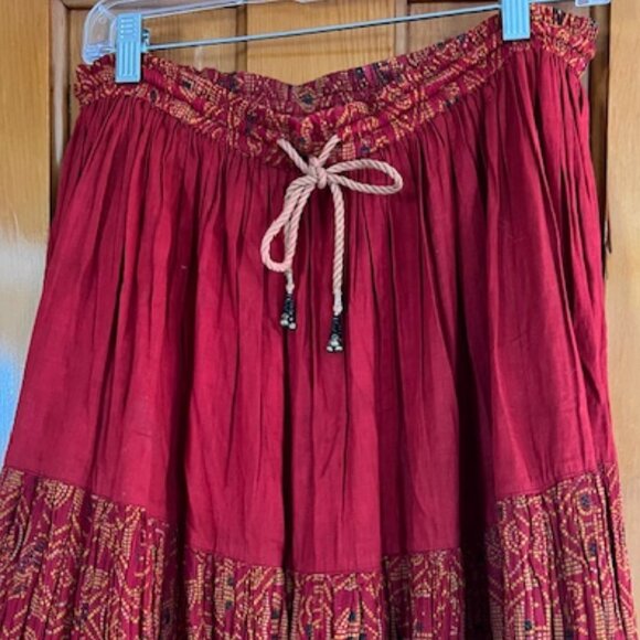 VINTAGE Raiment Fashions Inc. Boho Vibrant Indian Mirror Embroided Skirt - Picture 6 of 12